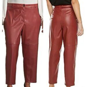 Worthington Faux Leather Mid Rise Straight Leg Pants Size 10
